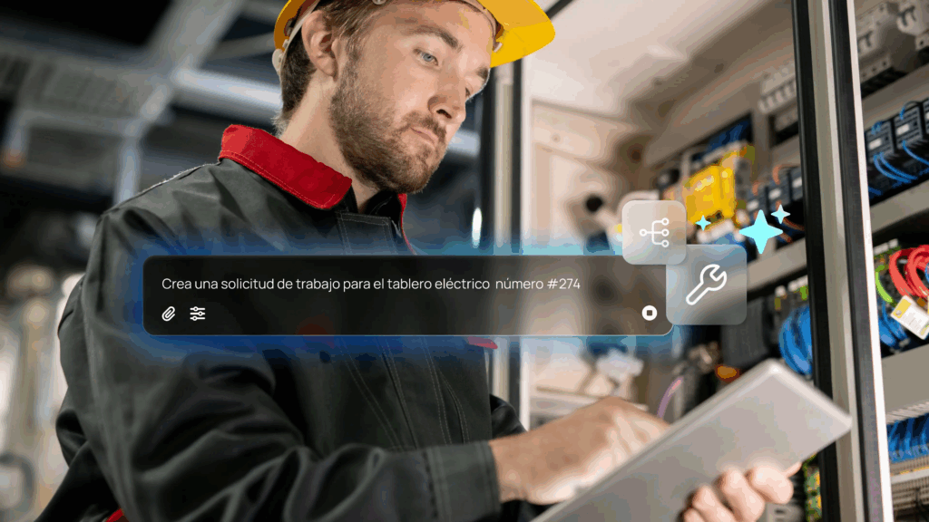 Fracttal AI agent interface for maintenance work orders