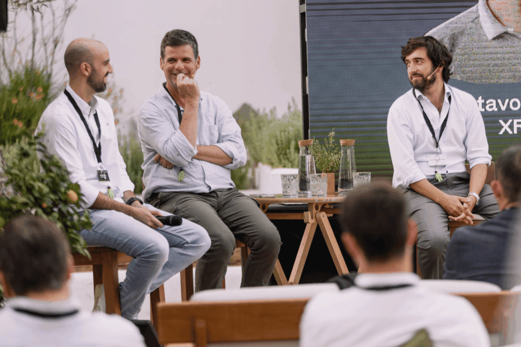 Pablo Perea (GoHub Ventures), Gustavo Medina (XRF), and Ricardo Gómez-Acebo (Hyperion) at The Vertex Summit by GoHub Ventures